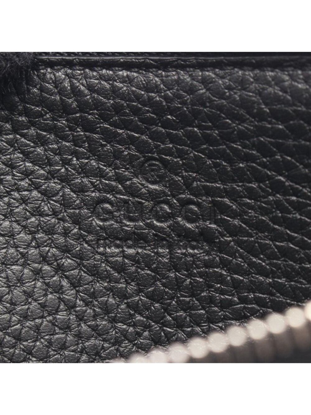 Gucci Coin Case Embossed Logo Card Black Leather - Picture 4 of 7